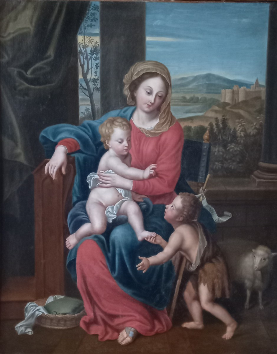 Tableau Vierge à l'enfant et Saint Jean Baptiste -photo-2