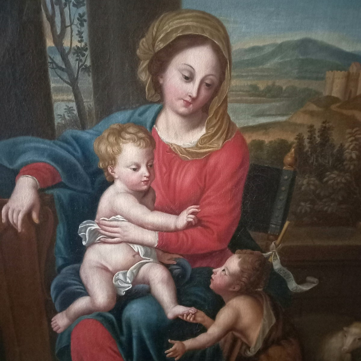 Tableau Vierge à l'enfant et Saint Jean Baptiste -photo-3