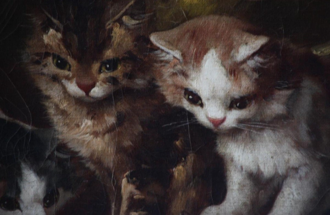 Painting By Brunel De Neuville - Cat And Mouse-photo-4