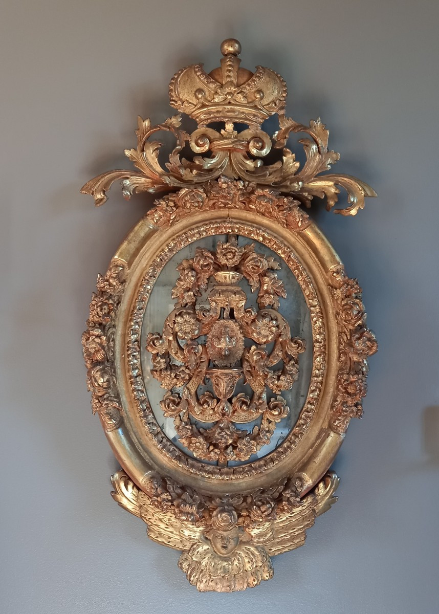 MIROIR DÉCORATIF- ÉPOQUE RÉGENCE 