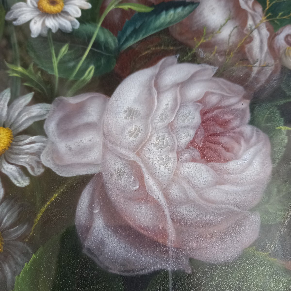 Tableau Bouquet de Fleurs - 19ème siècle - Henri Jehin-photo-2