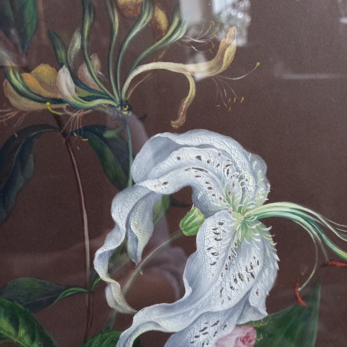 Tableau Bouquet de Fleurs - 19ème siècle - Henri Jehin-photo-3