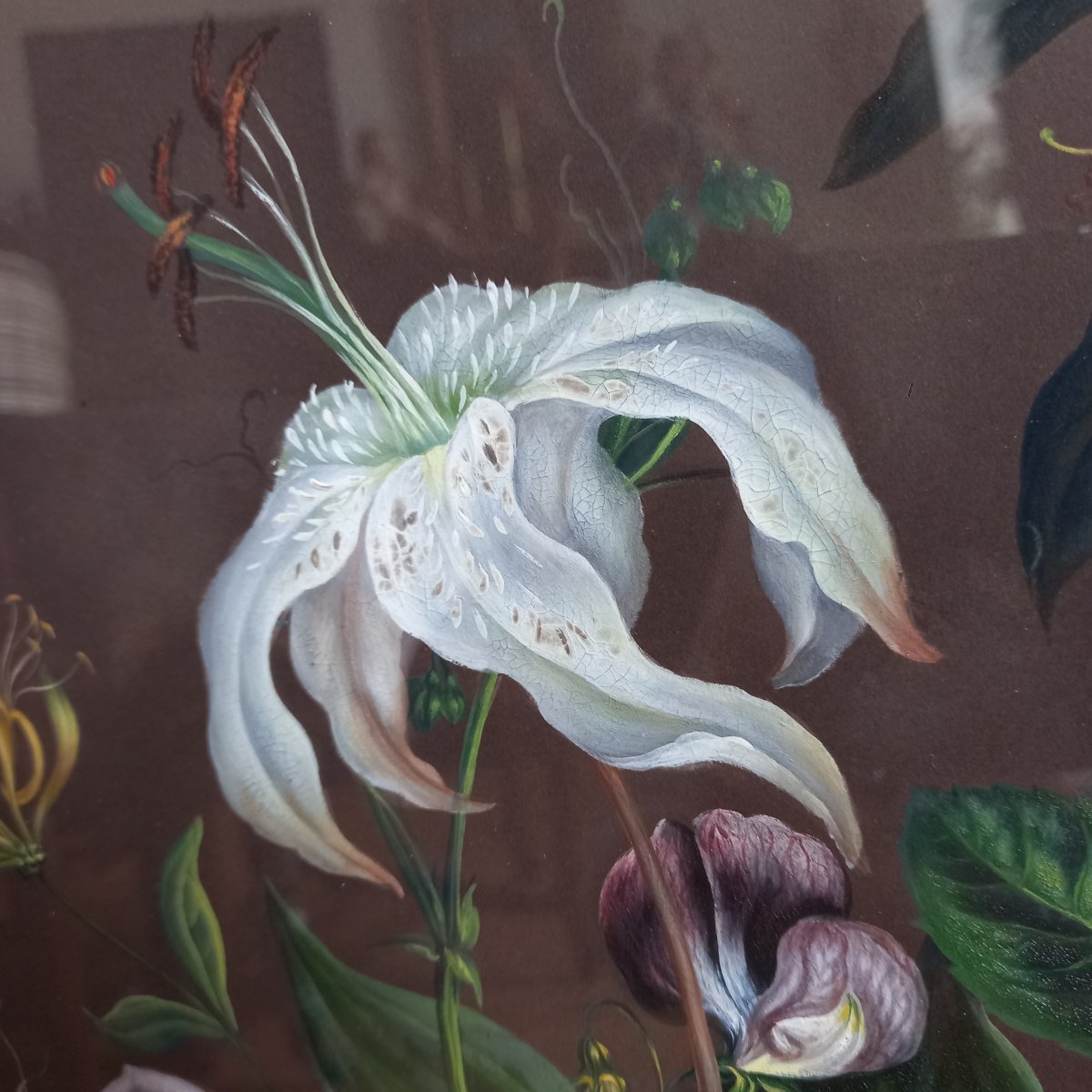 Tableau Bouquet de Fleurs - 19ème siècle - Henri Jehin-photo-4