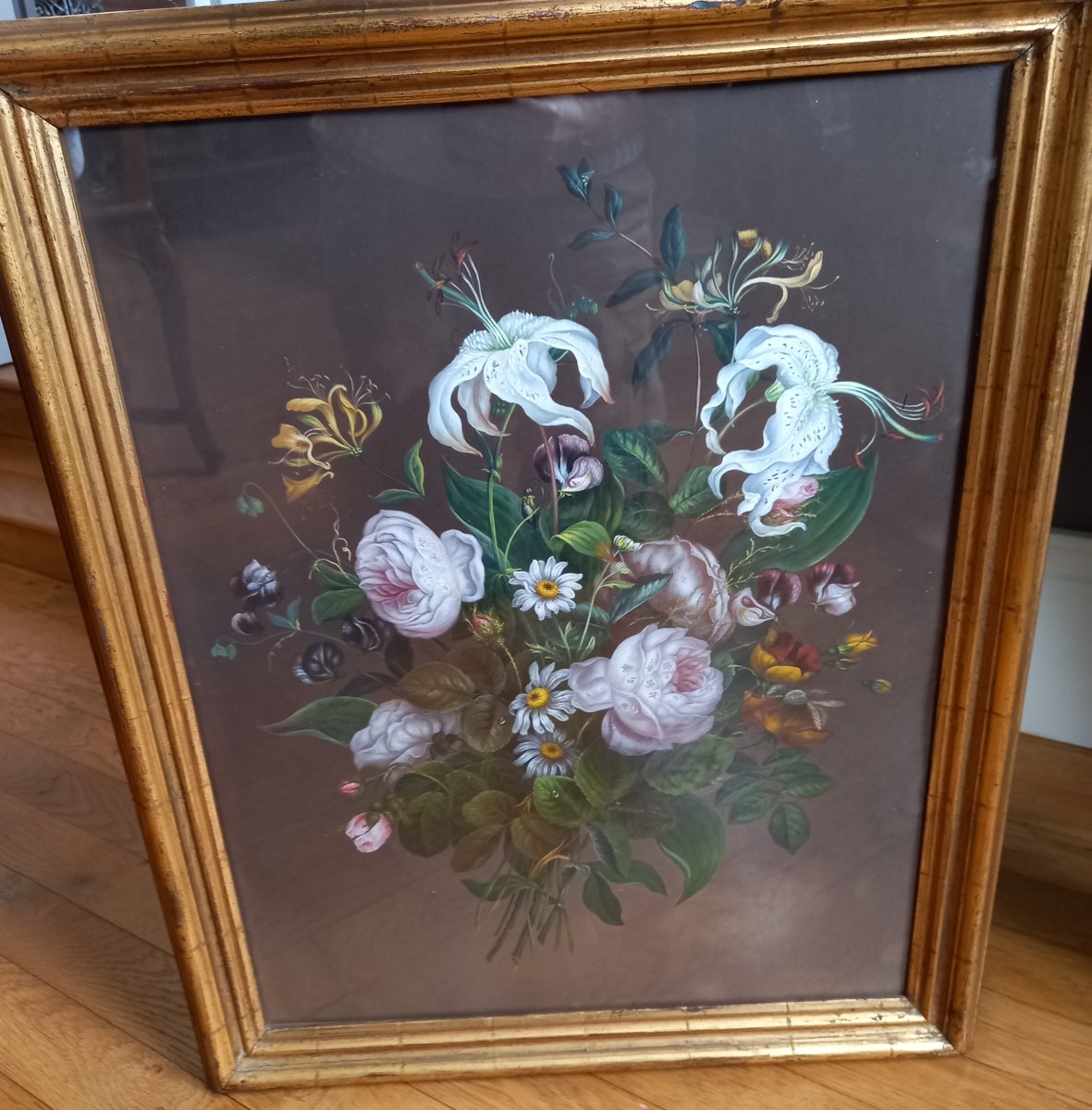 Tableau Bouquet de Fleurs - 19ème siècle - Henri Jehin