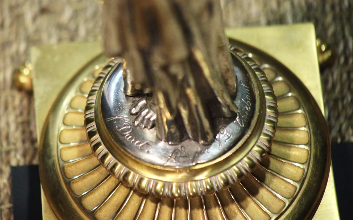 Miroir De Table En Bronze Argenté - F. Duret - Maison Giroux - Fonderie Thiébaut-photo-6