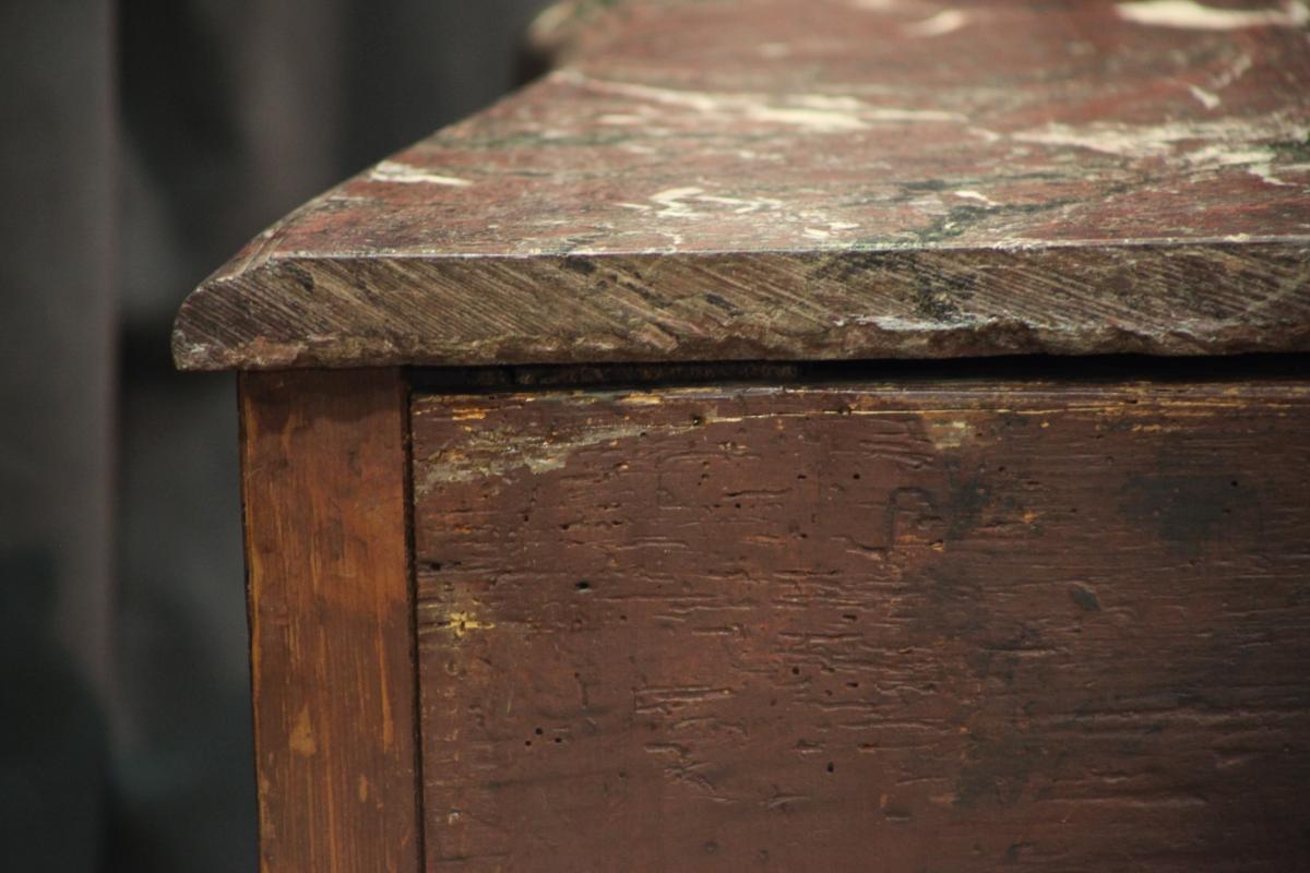 Commode In Violet Veneer - Stamped Gamichon - Louis XV Period-photo-4