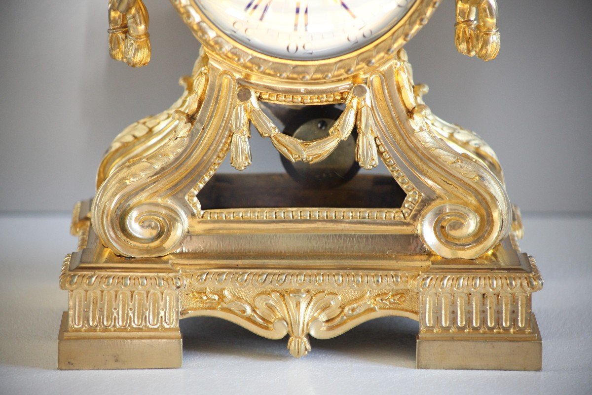 Pendulum Louis XVI  With Lion Heads - H 41 Cm-photo-4
