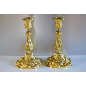 Pair Of Candlesticks - Model Of King Louis-philippe