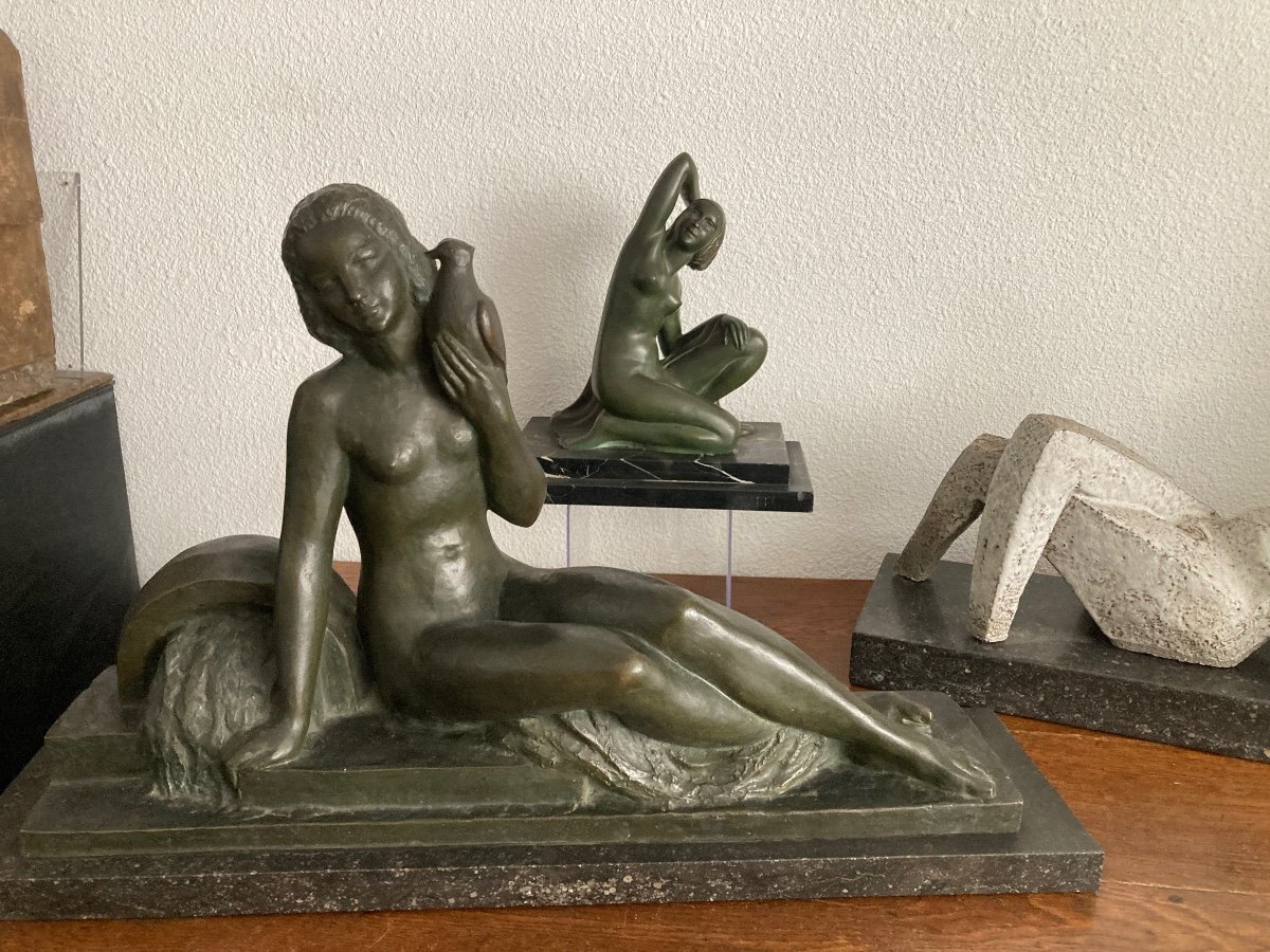 Personnage Féminin En Bronze Georges Garreau-photo-3