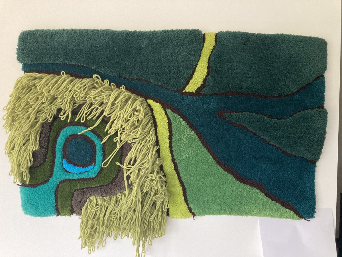 Tapisserie en laine des années 1960-70