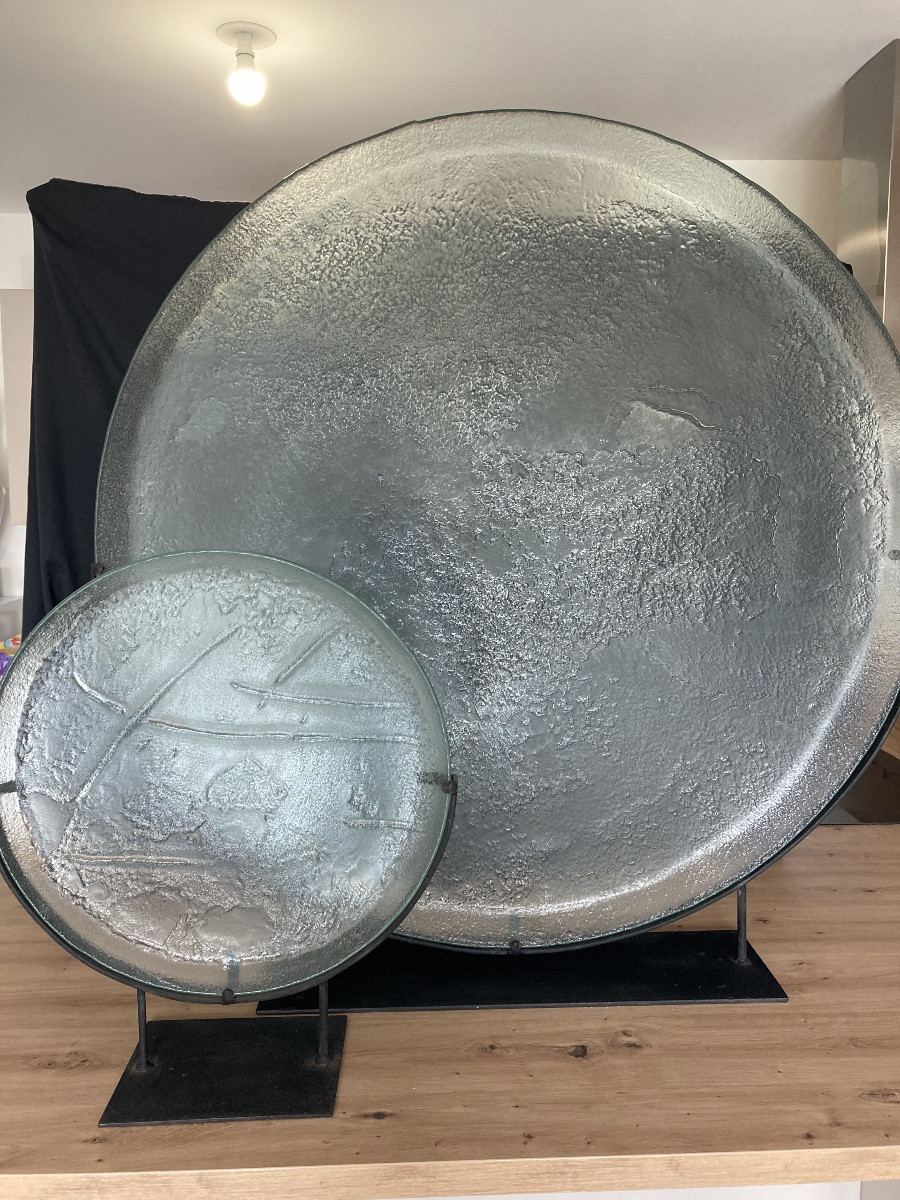 2 Large Glass Trays From The 1970s-80s-photo-2