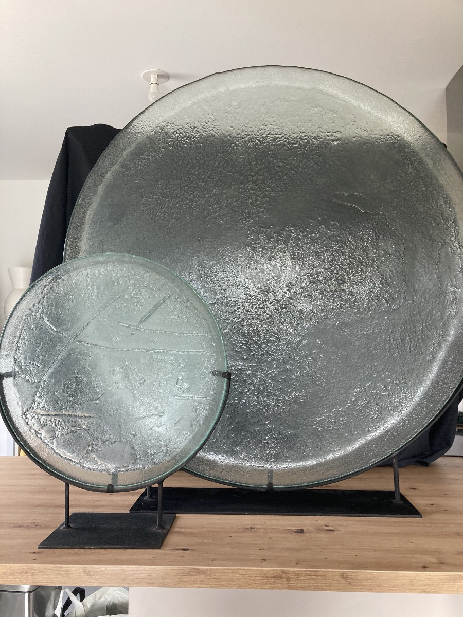 2 Large Glass Trays From The 1970s-80s-photo-4