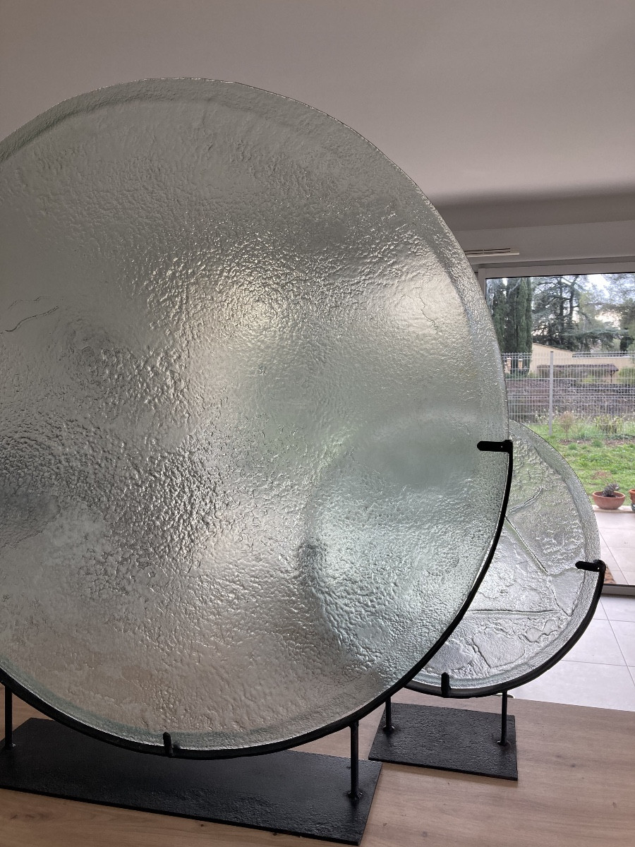 2 Large Glass Trays From The 1970s-80s-photo-1