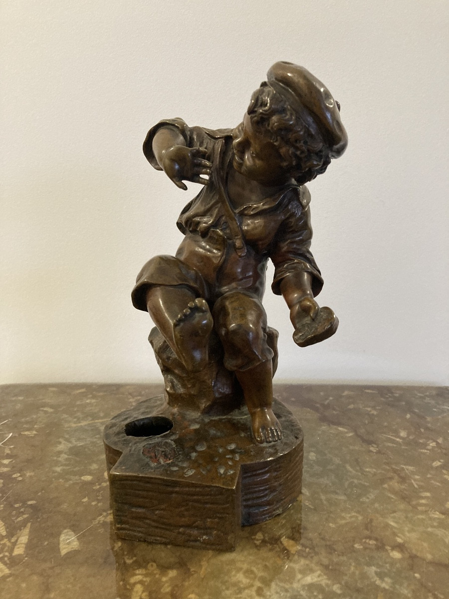 Poulbot en bronze signé Henri Allouard-photo-2