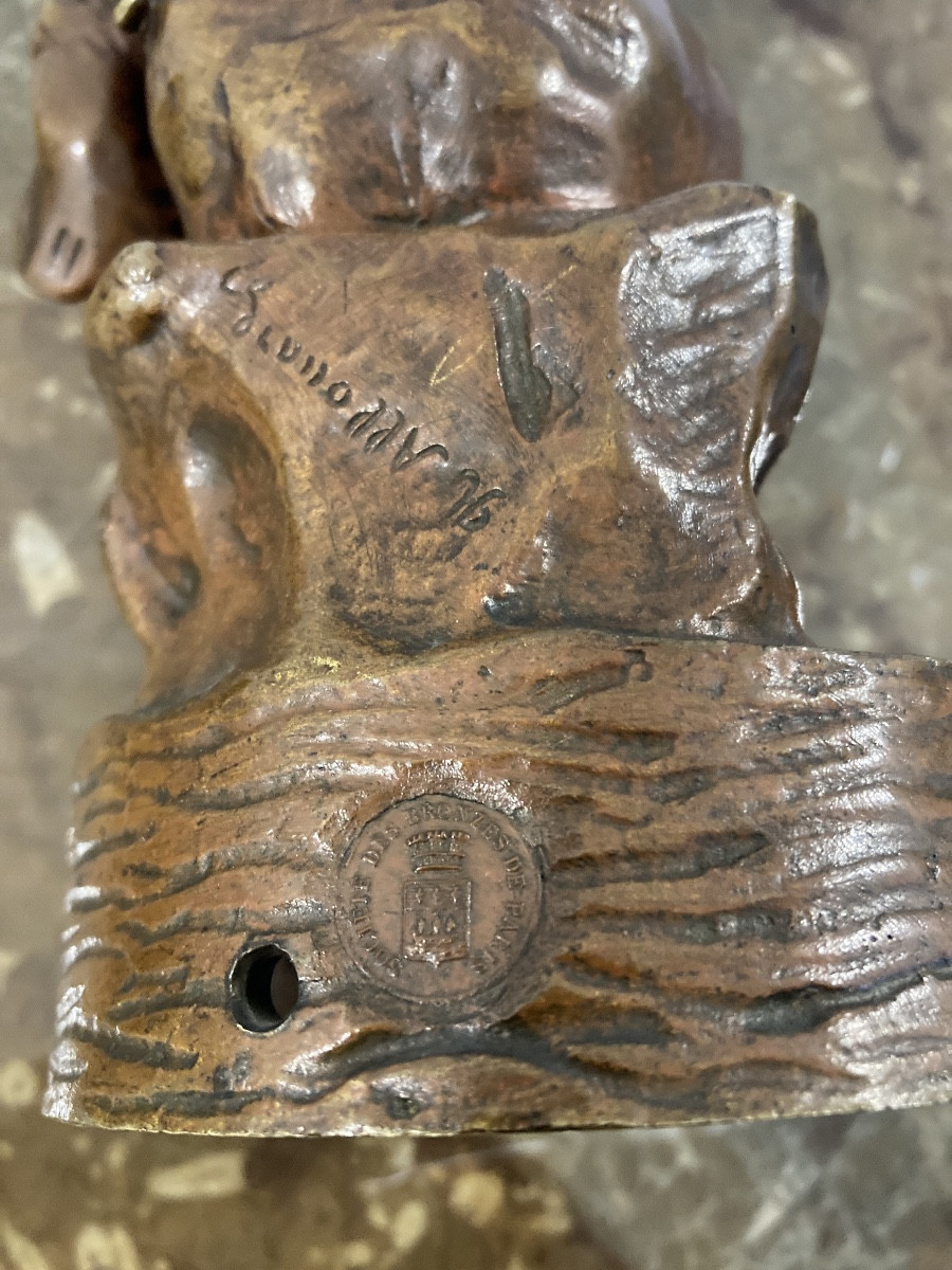 Poulbot en bronze signé Henri Allouard-photo-2