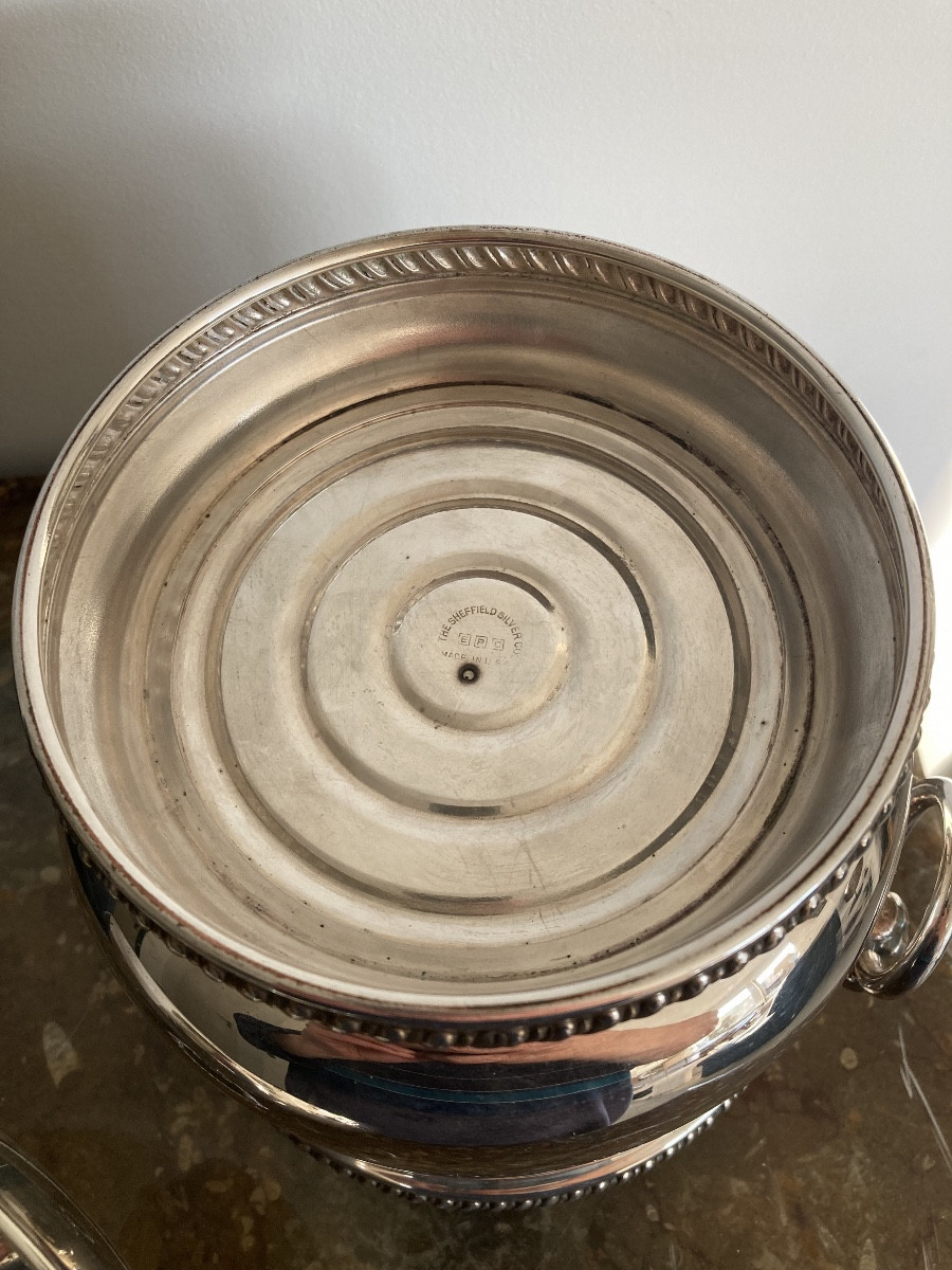 Seau à glaçons en métal argenté -photo-1