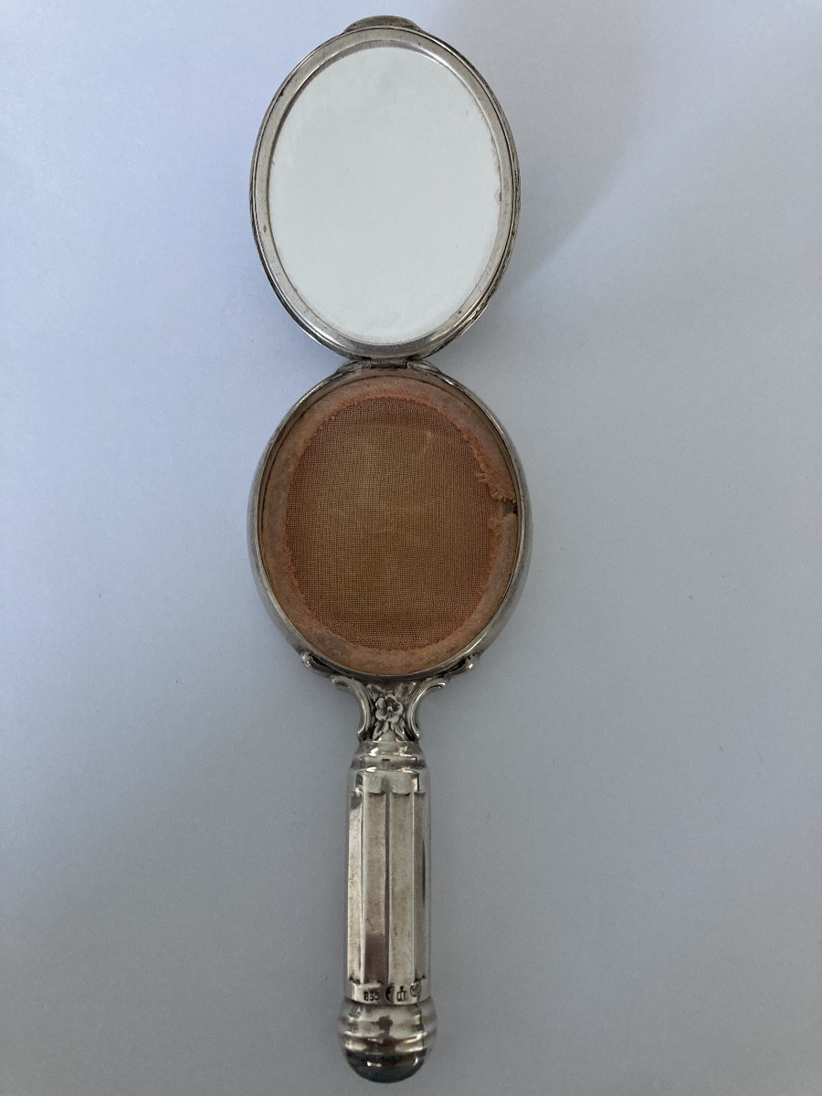 Miroir et poudrier en argent -photo-2