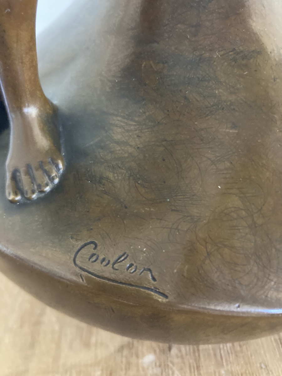 Sculpture en bronze art nouveau par Jean Coulon-photo-4