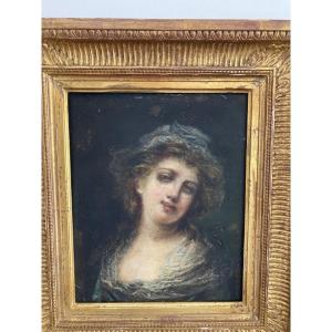 Portrait de jeune femme XVIIIEME siecle.