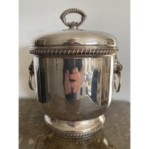 Seau à glaçons en métal argenté 