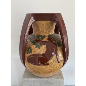 Large Montieres Vase By Tribout