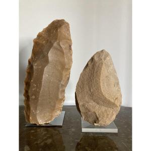 Nucleus And Paleolithic Biface