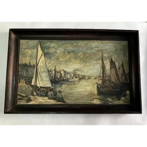 Pair Of Oil-on-panel Paintings By Fernand Herbo