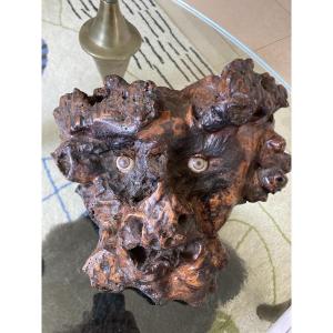 Art Brut. Large Wooden Head
