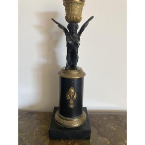 Empire-style Sheet Metal And Bronze Candleholder