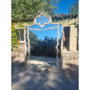 Large Carved Wooden Mirror In The Louis XV Style