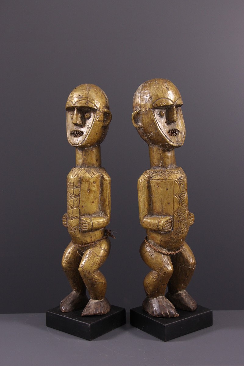 African Tribal Art - Couple Of Mbédé Nah Reliquary Statues-photo-4