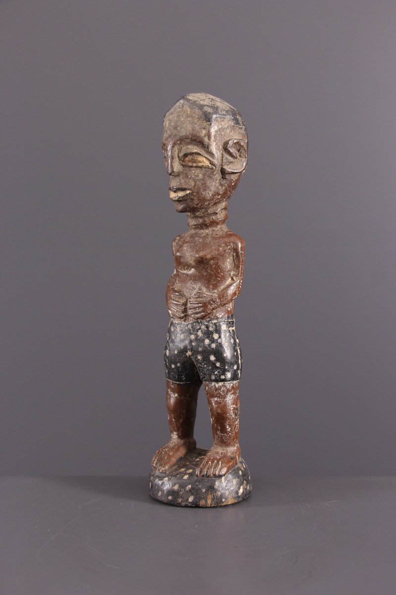African Tribal Art - Statuette "settler" Baule Blolo Bian-photo-3