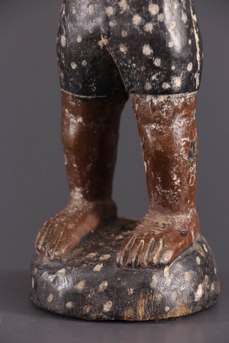 African Tribal Art - Statuette "settler" Baule Blolo Bian-photo-4