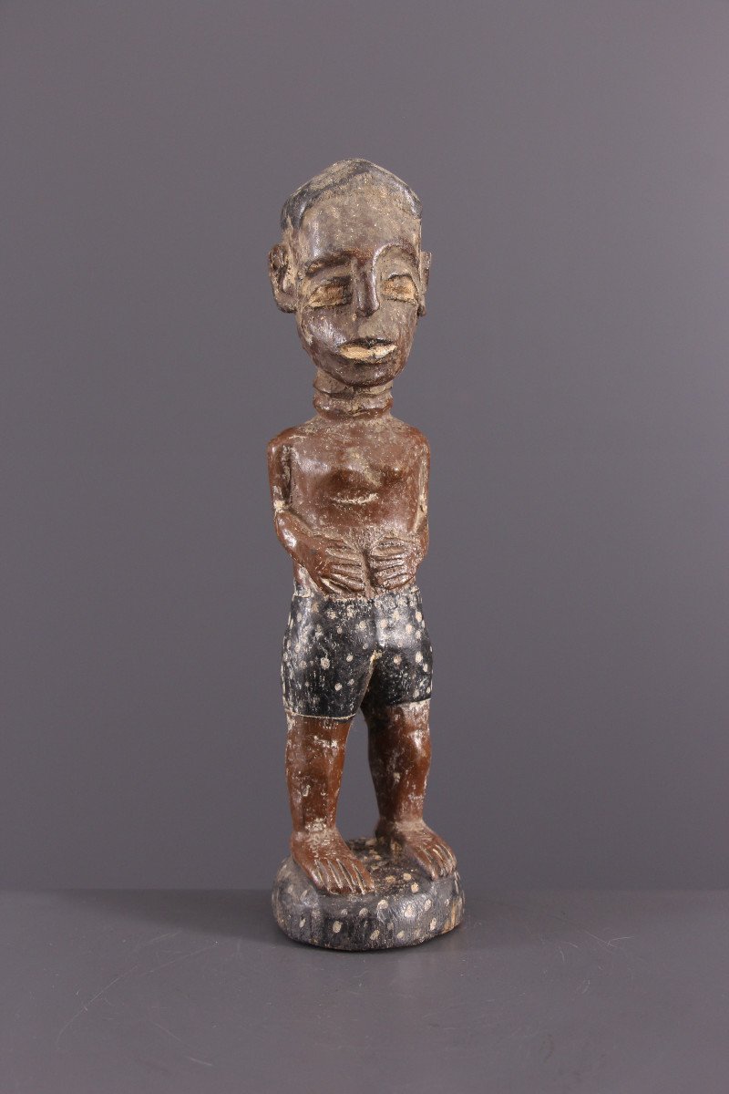 African Tribal Art - Statuette "settler" Baule Blolo Bian-photo-1