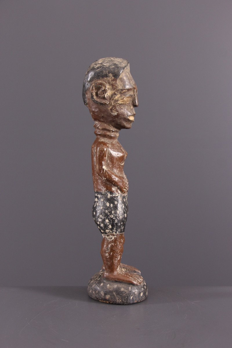 African Tribal Art - Statuette "settler" Baule Blolo Bian-photo-3