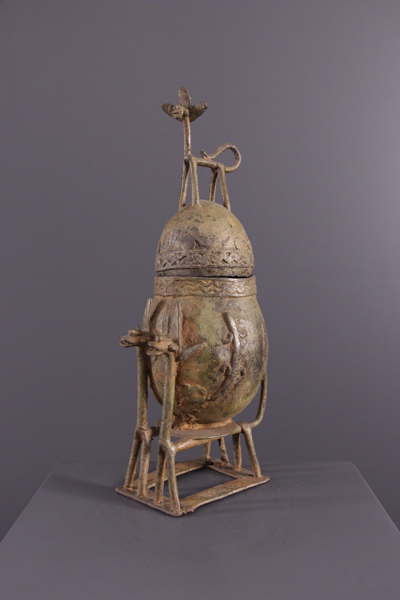 African Tribal Art - Dogon Bronze Urn