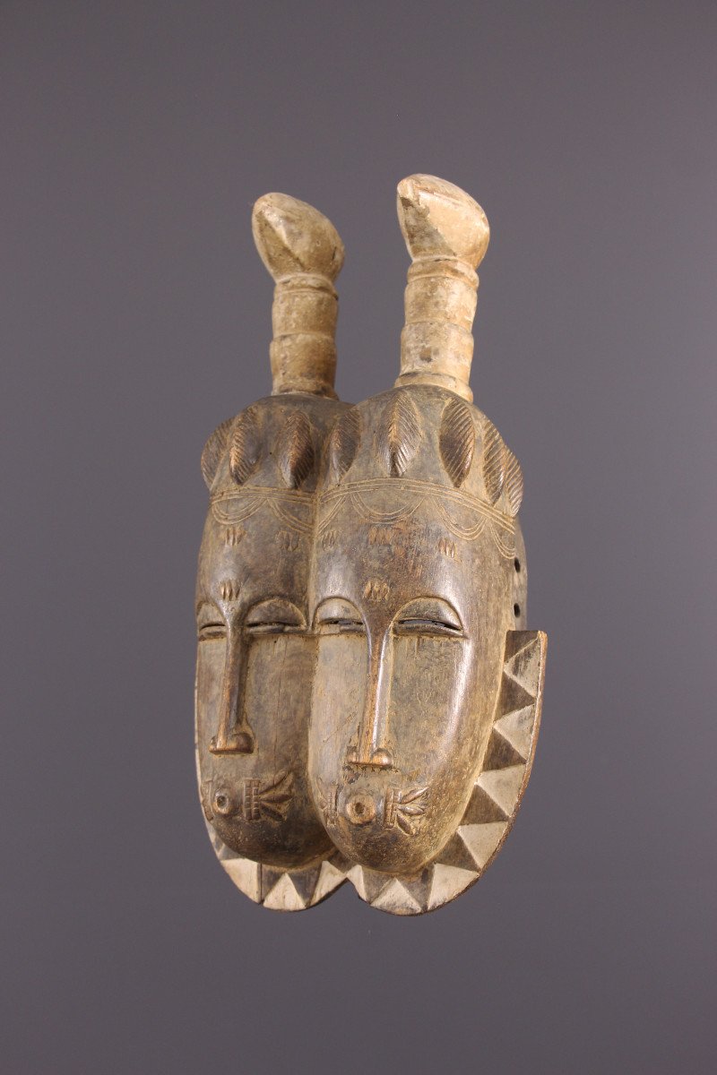 African Tribal Art - Double Ligbi Mask-photo-3