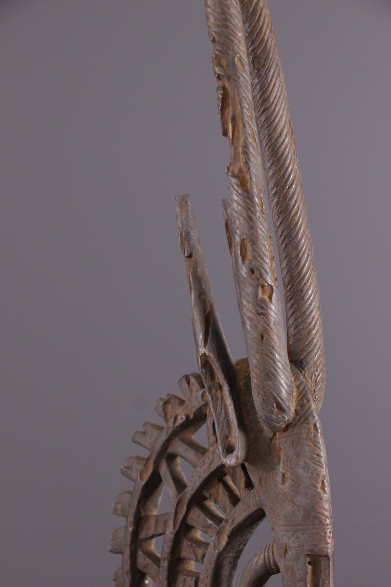 African Tribal Art - Ci Wara Bamana Crest Mask-photo-3
