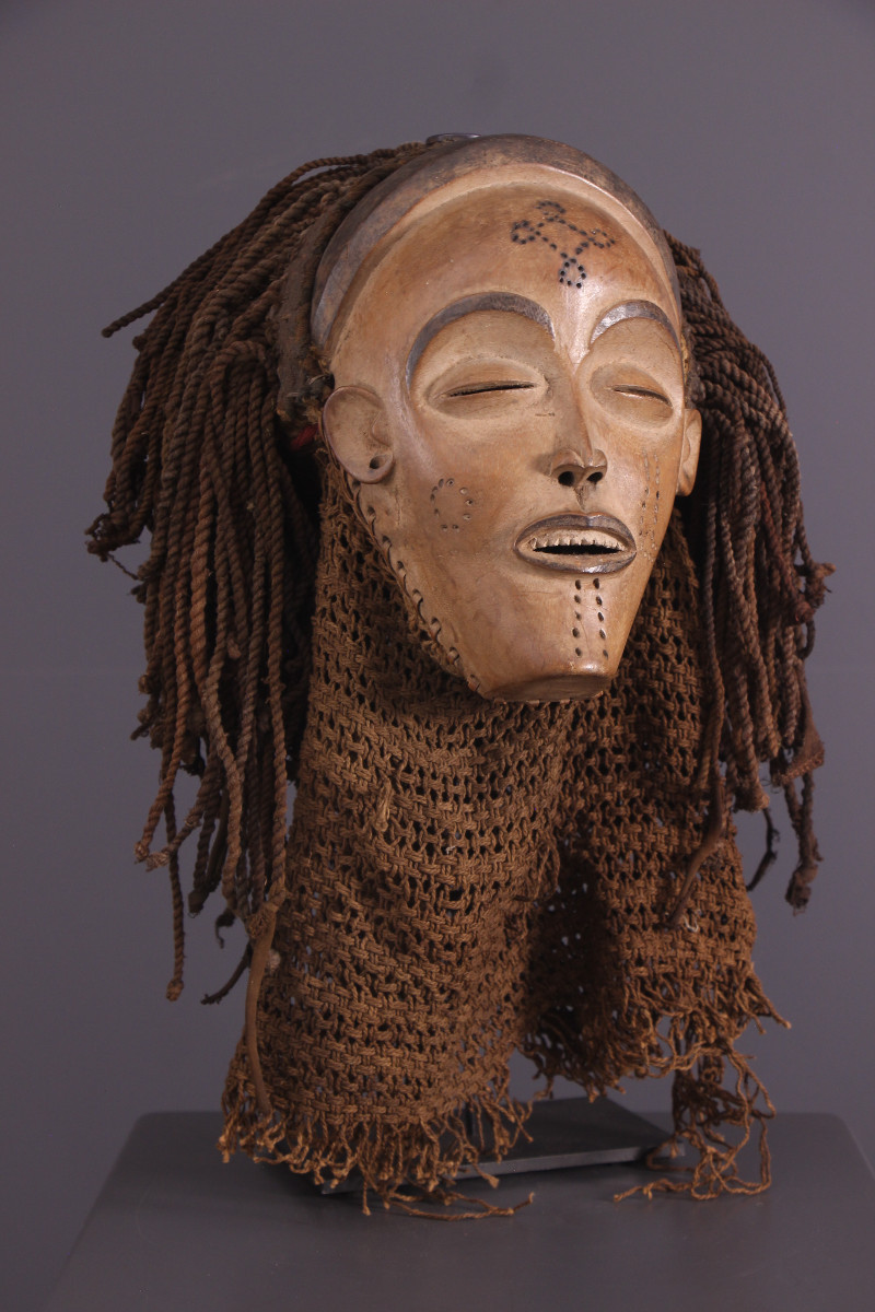 Art Tribal Africain - Masque Chokwe Mwana pwo-photo-4