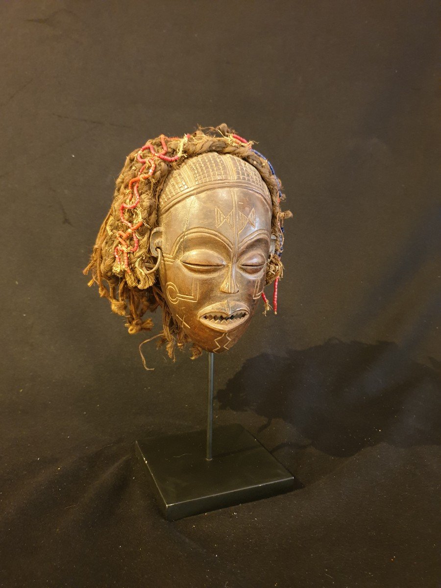 Tchokwé (rdc) - Masque En Bois - 21 Cm-photo-4