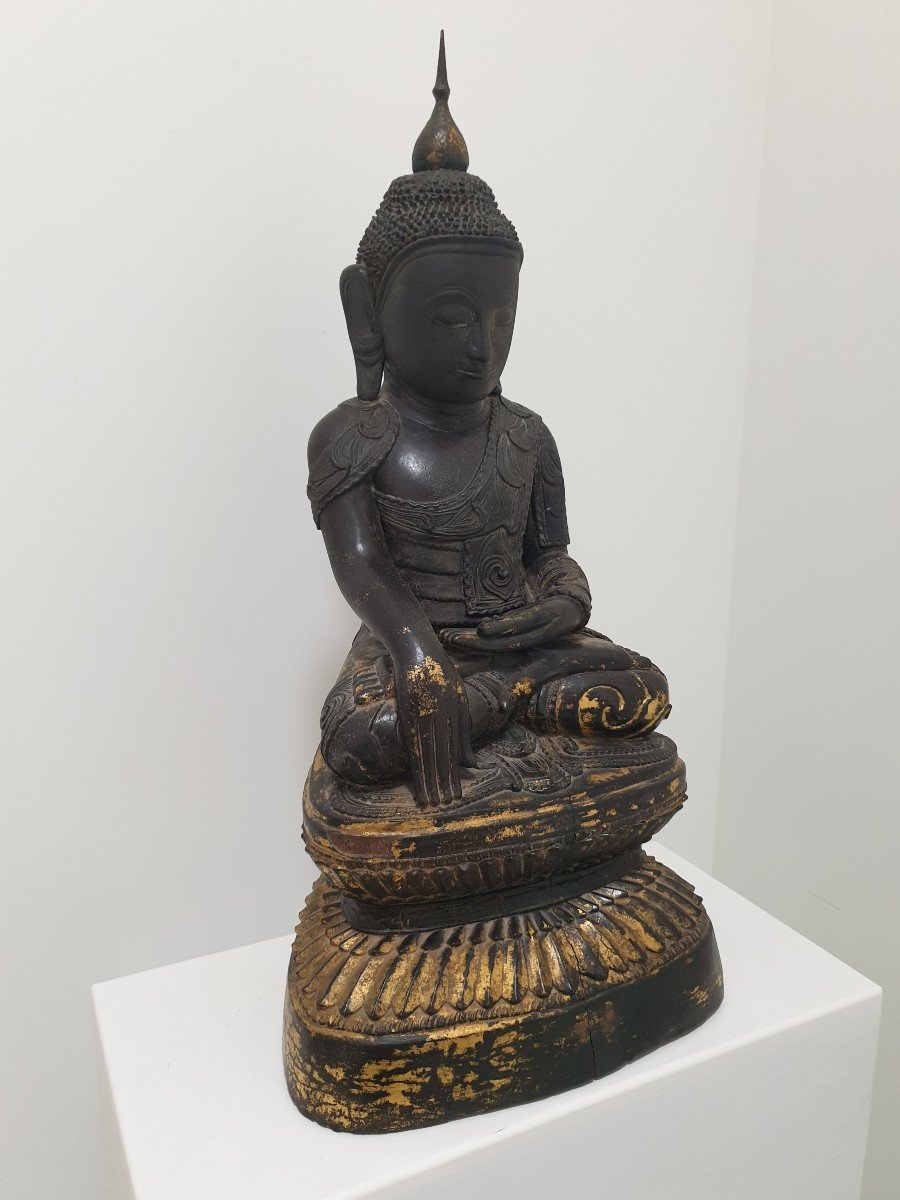 Burma - Sitting Buddha - 75 Cm-photo-4