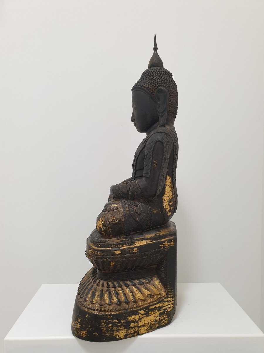 Burma - Sitting Buddha - 75 Cm-photo-4