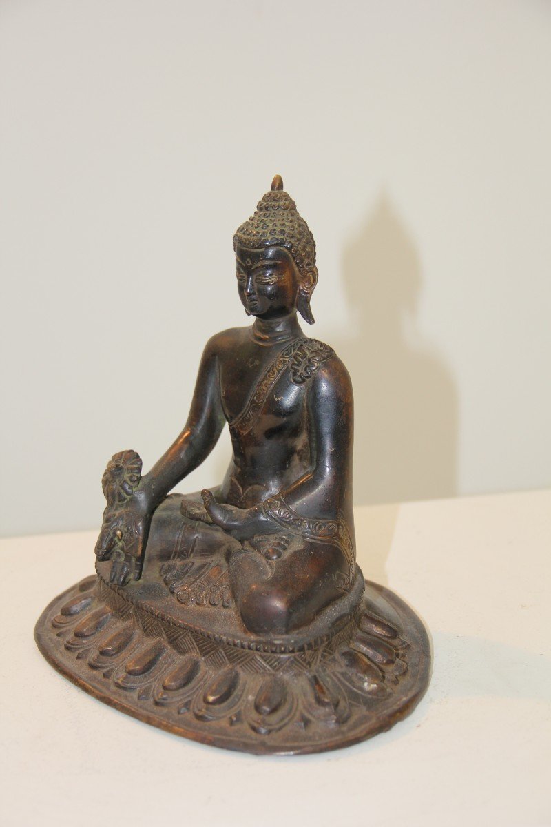 Laos - Bronze Buddha - 20 Cm - 19th-photo-3