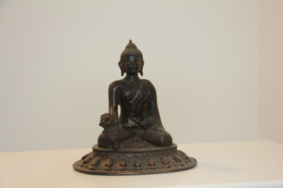 Laos - Bronze Buddha - 20 Cm - 19th-photo-2