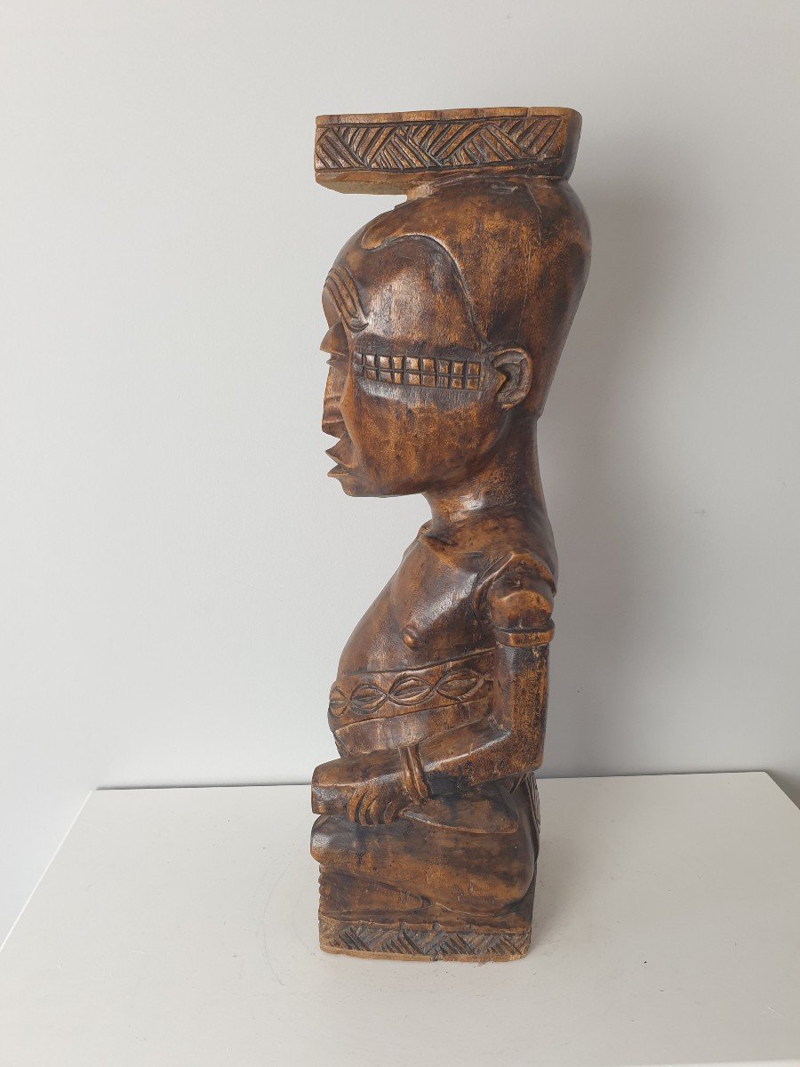 République Démocratique Du Congo - Totem En Bois Patiné - 53 Cm-photo-4