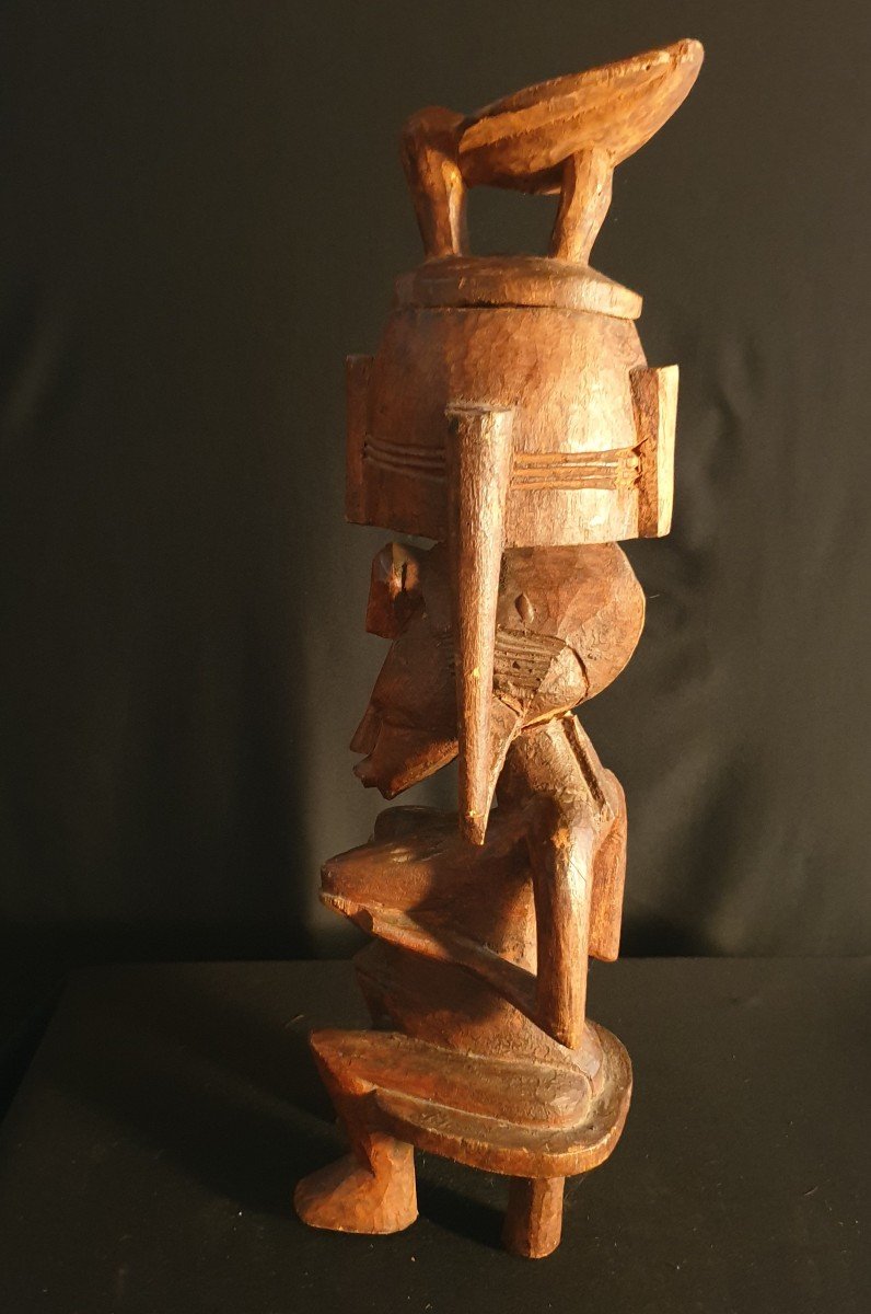 Sénoufo (cote d'Ivoire) - Coupe En Bois - 44 Cm-photo-2