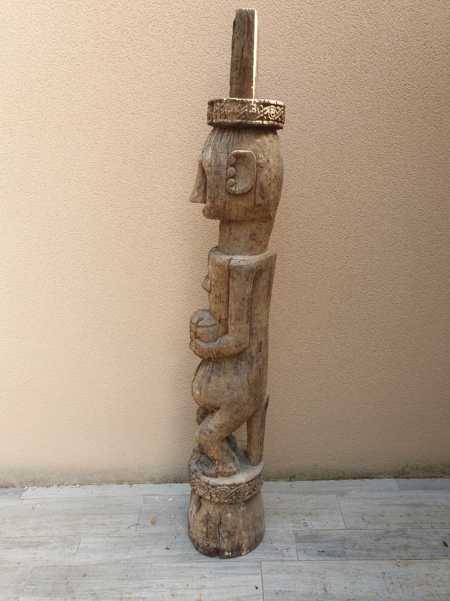 Timor - Wooden Man Statue - 172 Cm-photo-2