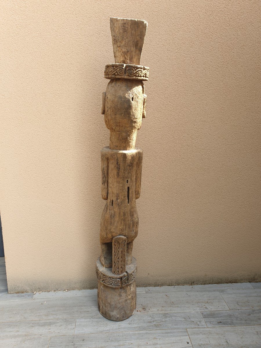 Timor - Wooden Man Statue - 172 Cm-photo-3