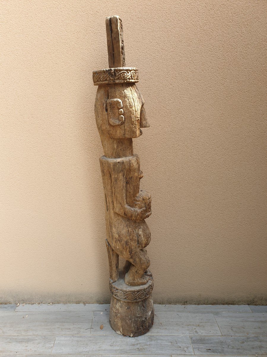 Timor - Wooden Man Statue - 172 Cm-photo-4