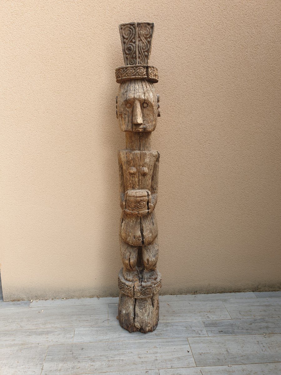 Timor - Wooden Man Statue - 172 Cm